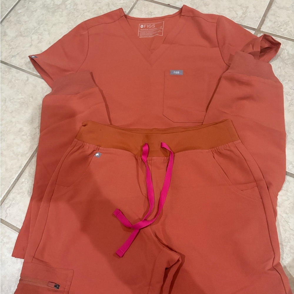 Figs Terracotta Scrub Set XS Regular Length
